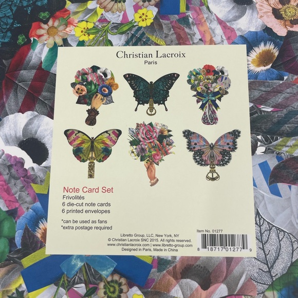 NEW Christian Lacroix Frivolites Fan Diecut Boxed Notecards - Picture 2 of 2